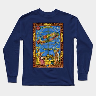 Claudius Ptolemy Astronomer and the Greek Goddess Astrologia with Armillary Sphere Long Sleeve T-Shirt